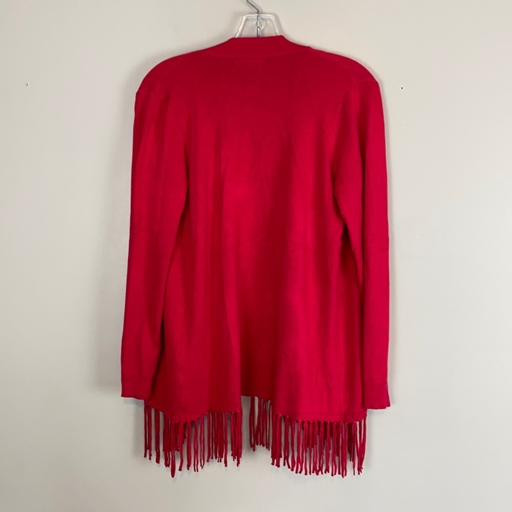 Chelsea & Theodore Red Open Front Cardigan Size Small - Picture 4 of 12